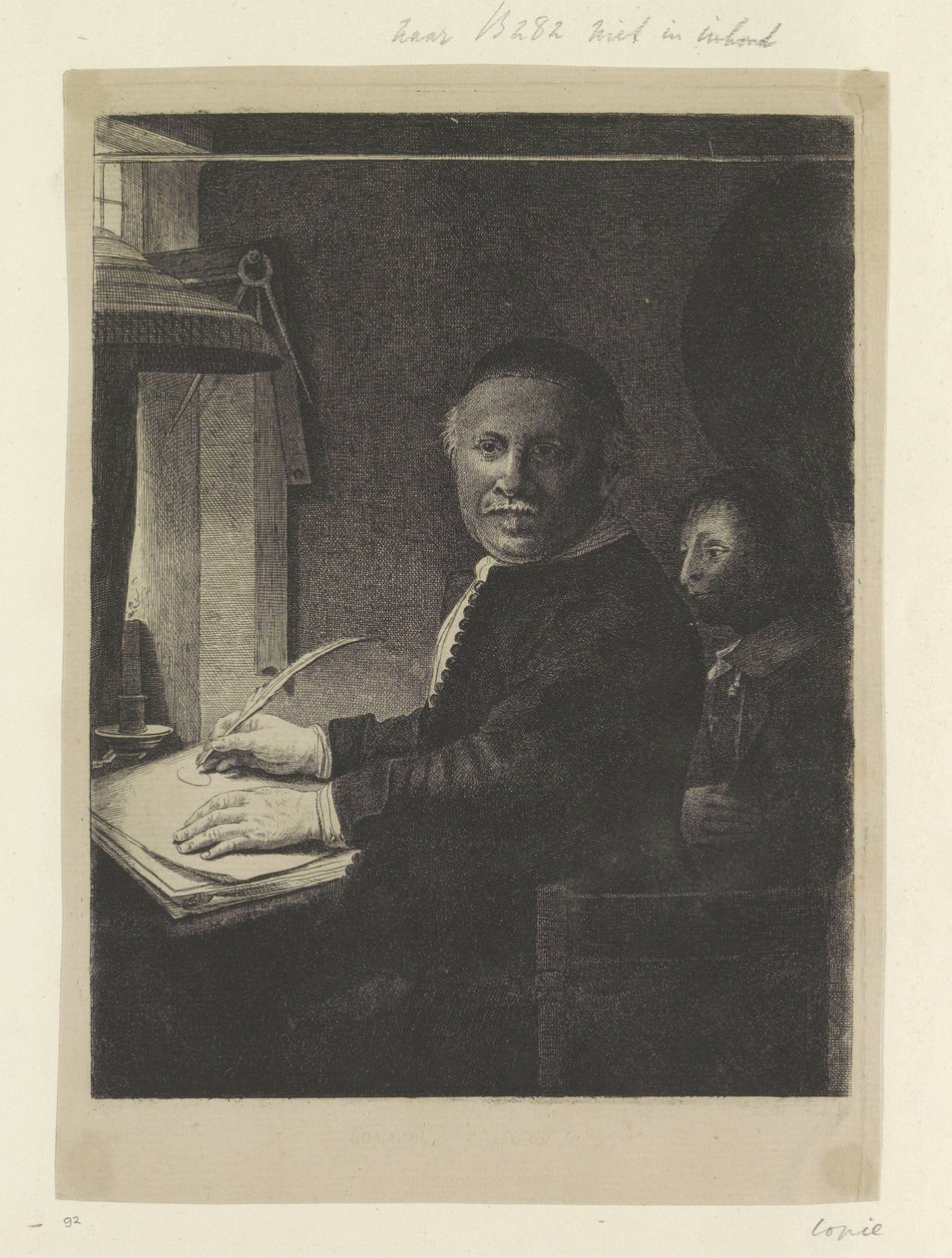 Portrait of the Writing Master Lieven Willemsz. van Coppenol: Small Plate by Pierre François Basan