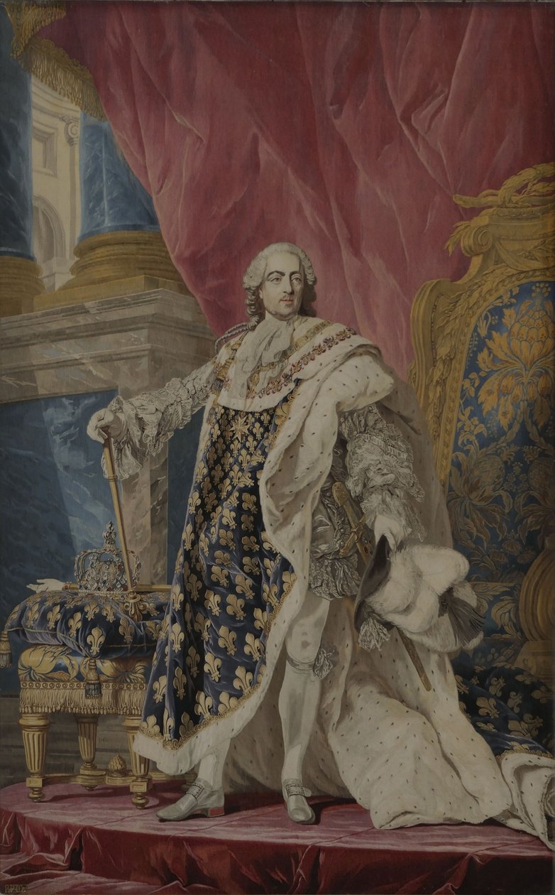 Portrait of Louis XV in his royal costume by Pierre François Cozette