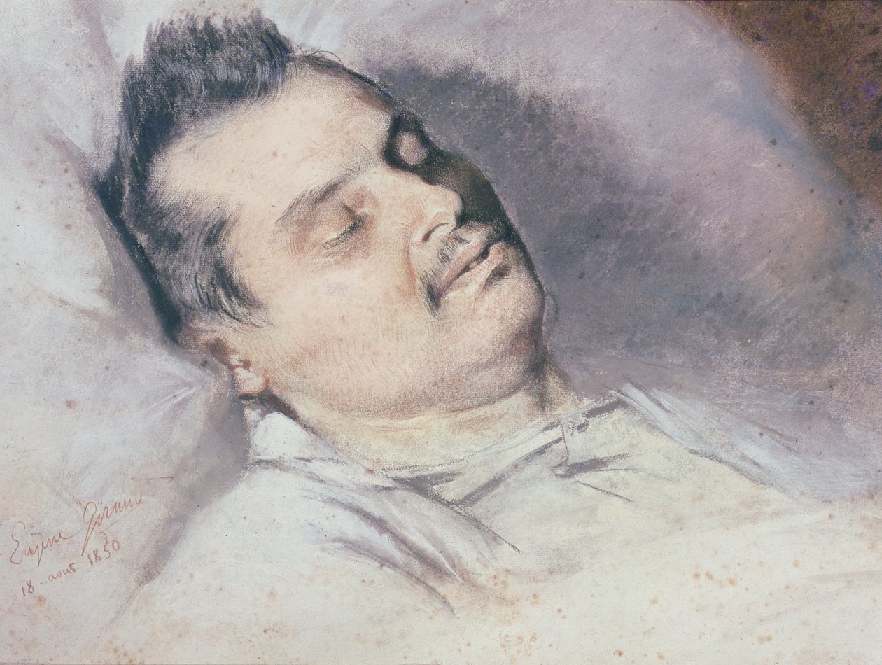 Honore de Balzac (1799-1850) on his Deathbed, 15th August 1850 by Pierre François Eugène Giraud