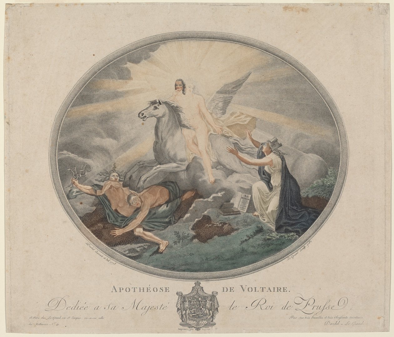 The Apotheosis of Voltaire by Pierre François Legrand, after Robert Guillaume Dardel