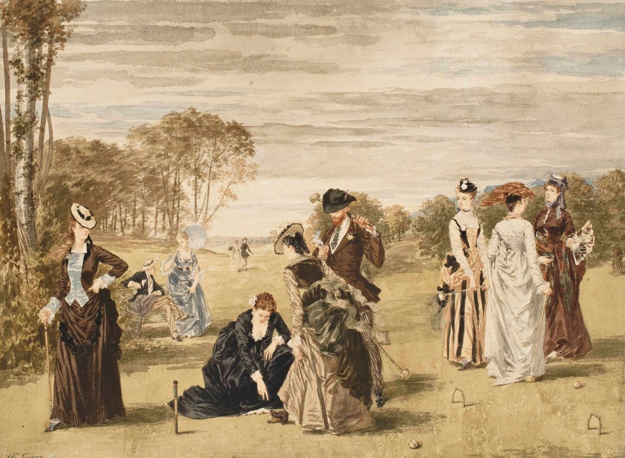 The Croquet Game, 1874 by Pierre Gavarni