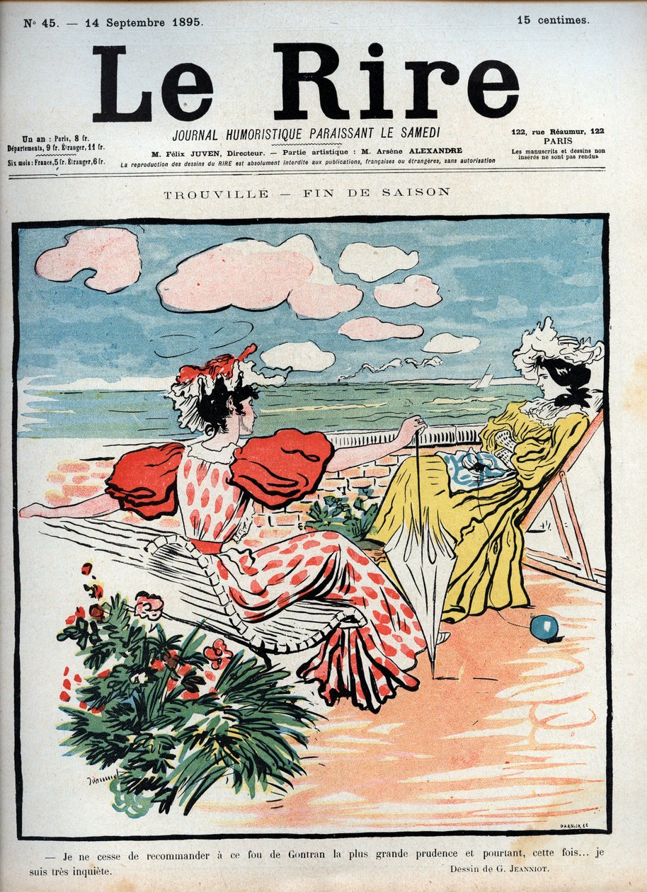 Trouville end of season - drawing by Pierre Georges Jeanniot (1848-1934) for 