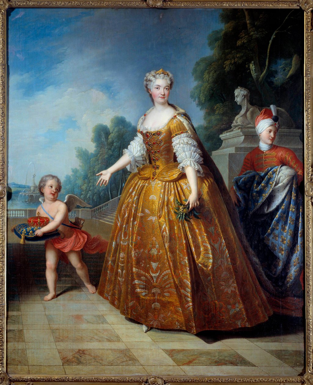 Full-length portrait of Marie Lesczinska (Leszczynska, Leczinska) (1703-1768), Queen of France by Pierre Gobert
