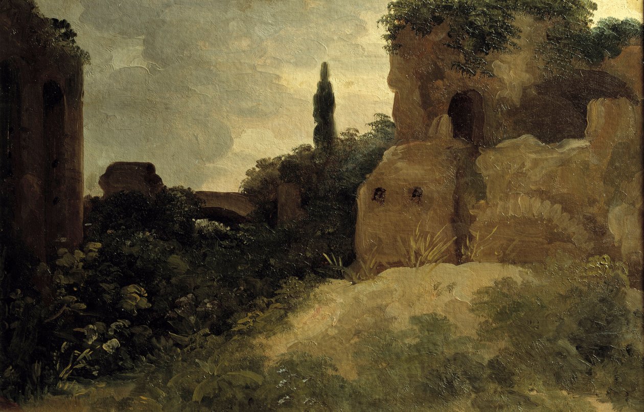 At Villa Farnese, Roman ruins by Pierre Henri de Valenciennes