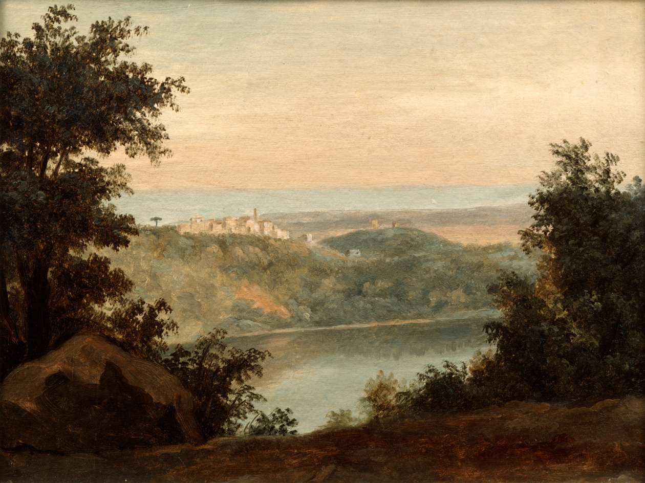 Lake Nemi, in the Background the City of Genzano by Pierre Henri de Valenciennes