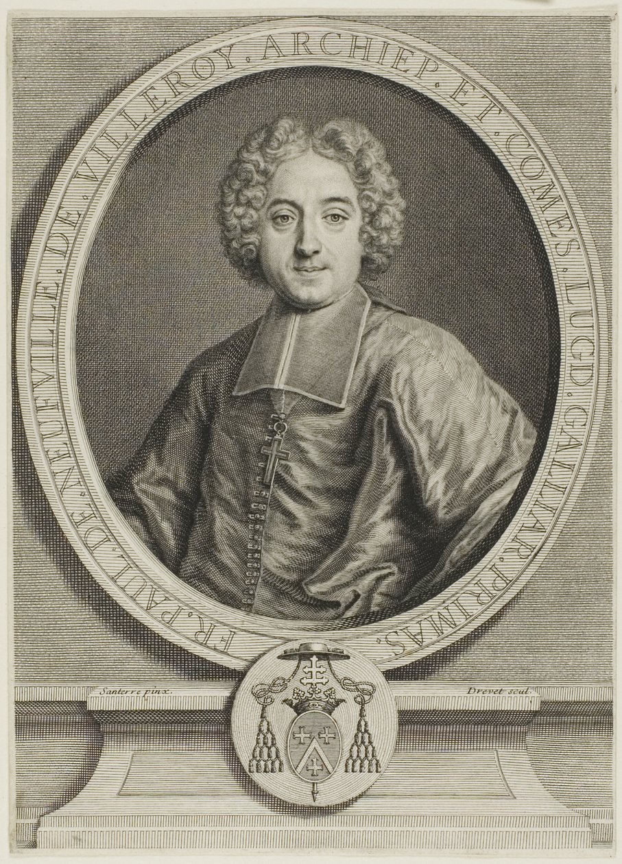 Portrait of François-Paul de Neufville de Villeroy by Pierre Imbert Drevet