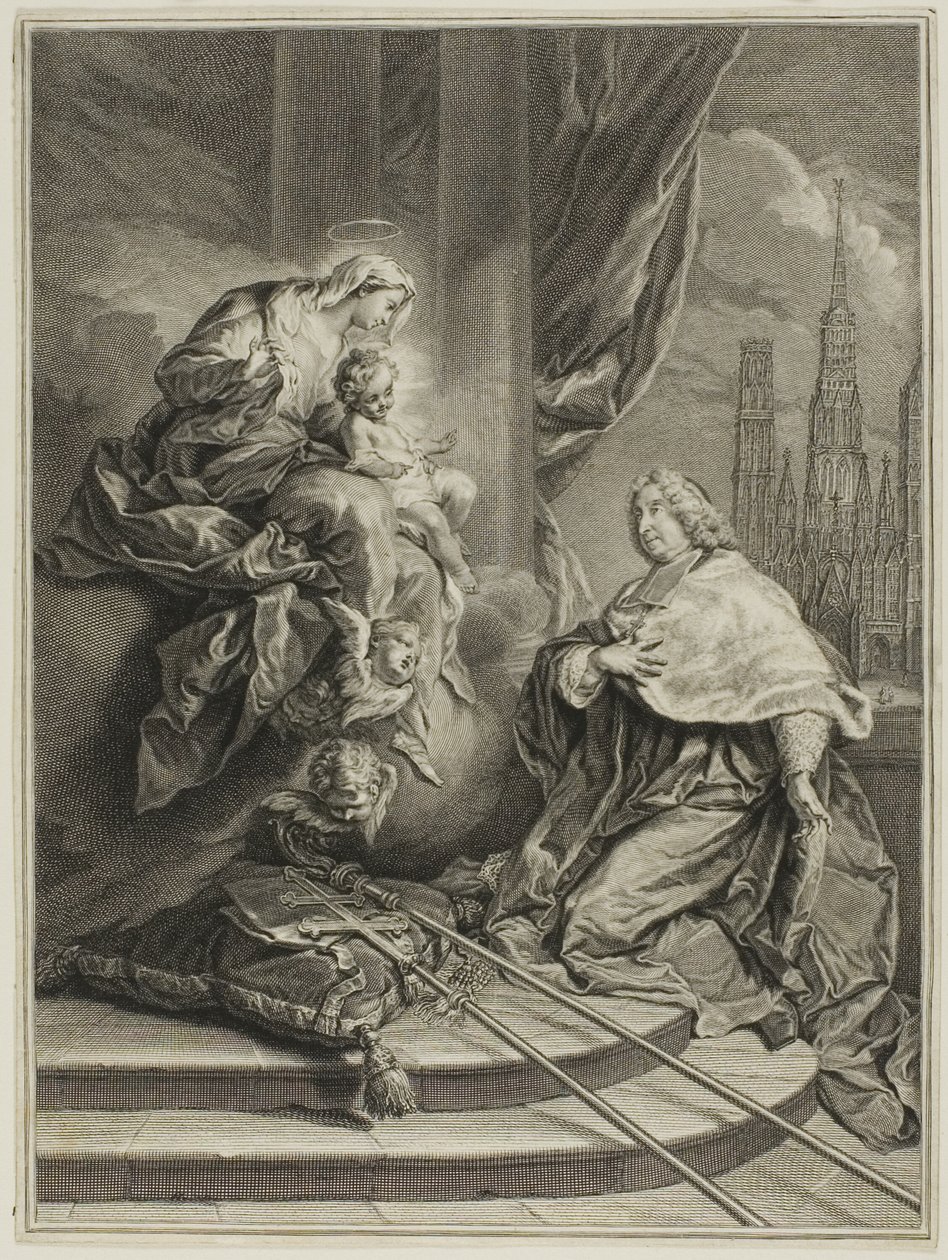 Portrait of Louis de la Vergne de Tressan, Count of Lyon, Archbishop of Rouen by Pierre Imbert Drevet