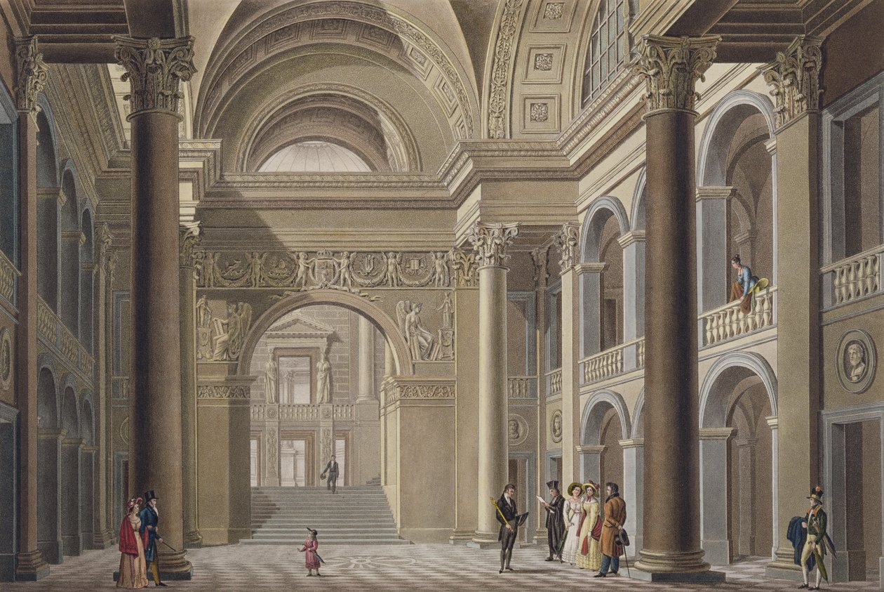 Vestibule of the Palais Academique at Ghent, from Choix des Monuments, Edifices et Maisons les plus remarquables du Royaume des Pays-Bas by Pierre Jacques Goetghebuer, engraved L. Roelandt by Pierre Jacques Goetghebuer