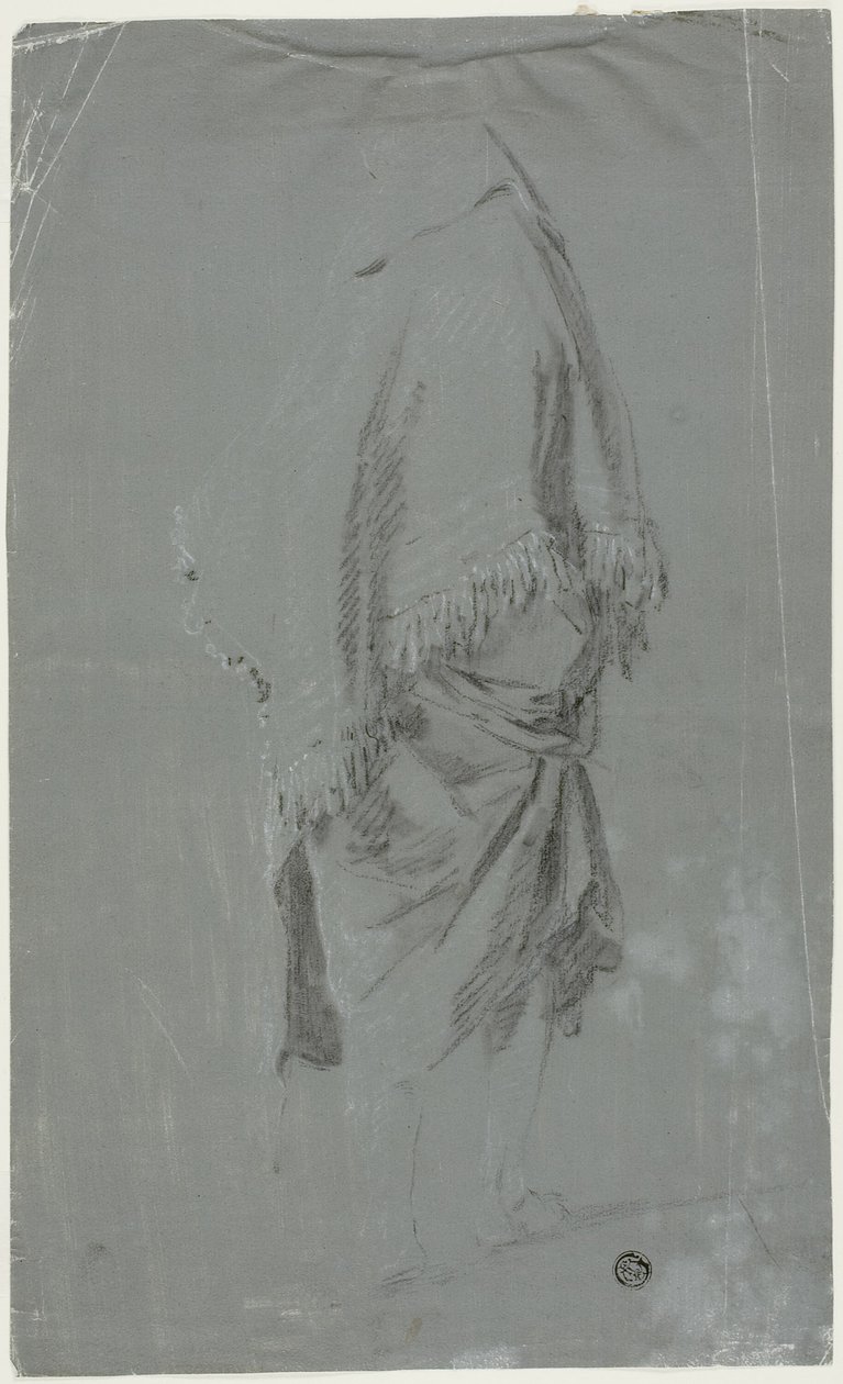 Shawled Woman Seen from the Back by Pierre Jacques Volaire