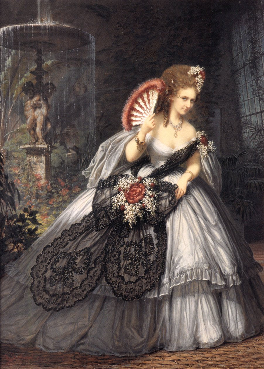 Virginia Oldoini, Countess of Castiglione, called Ritrosetta, photo by Pierre-Louis Pierson with gouache by Aquilin Schad, 1864 by Pierre Louis after Pierson