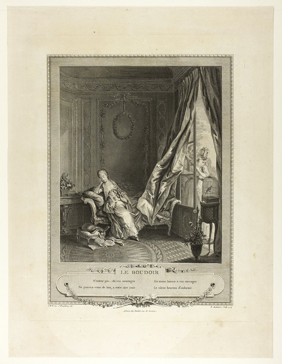The Boudoir, from Monument of the Physical and Moral Costume of the Late Eighteenth Century by Pierre Maleuvre