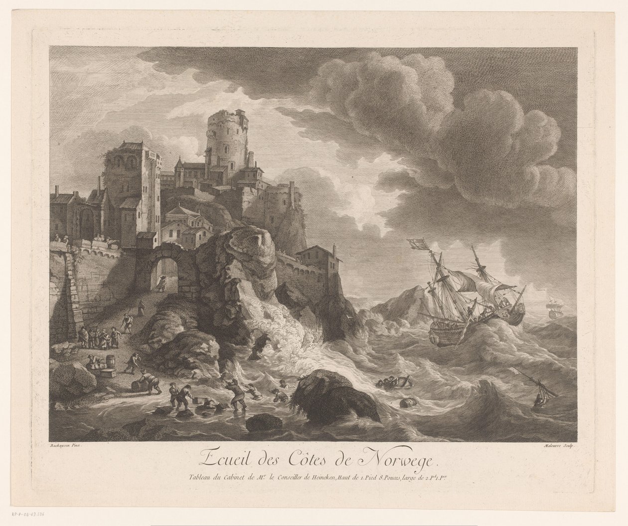 Coast of Norway with Shipwrecked Sailors by Pierre Maloeuvre