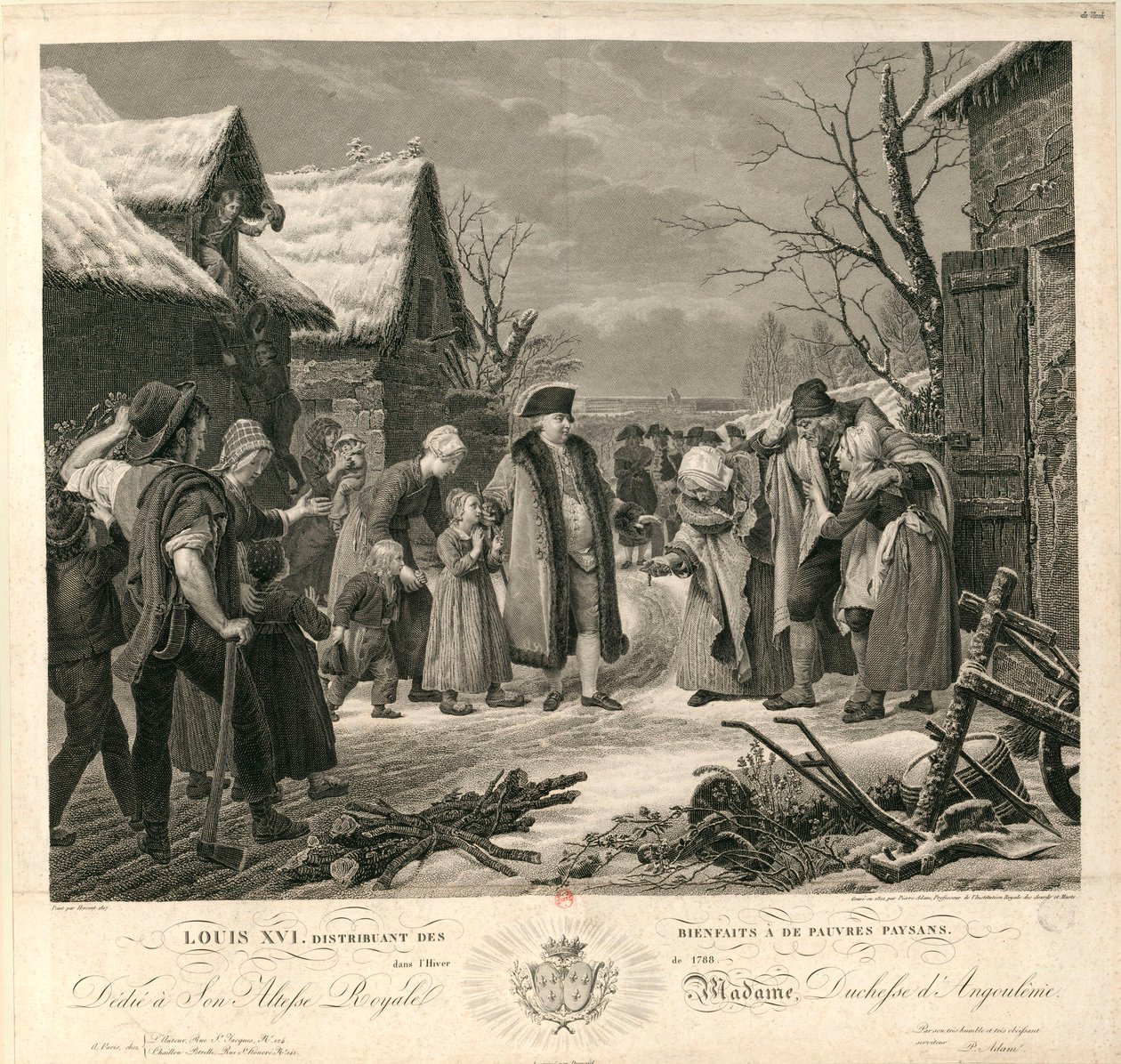 Louis XVI Distributing Alms to the Poor Peasants in the Winter of 1788 by Pierre Michel Adam