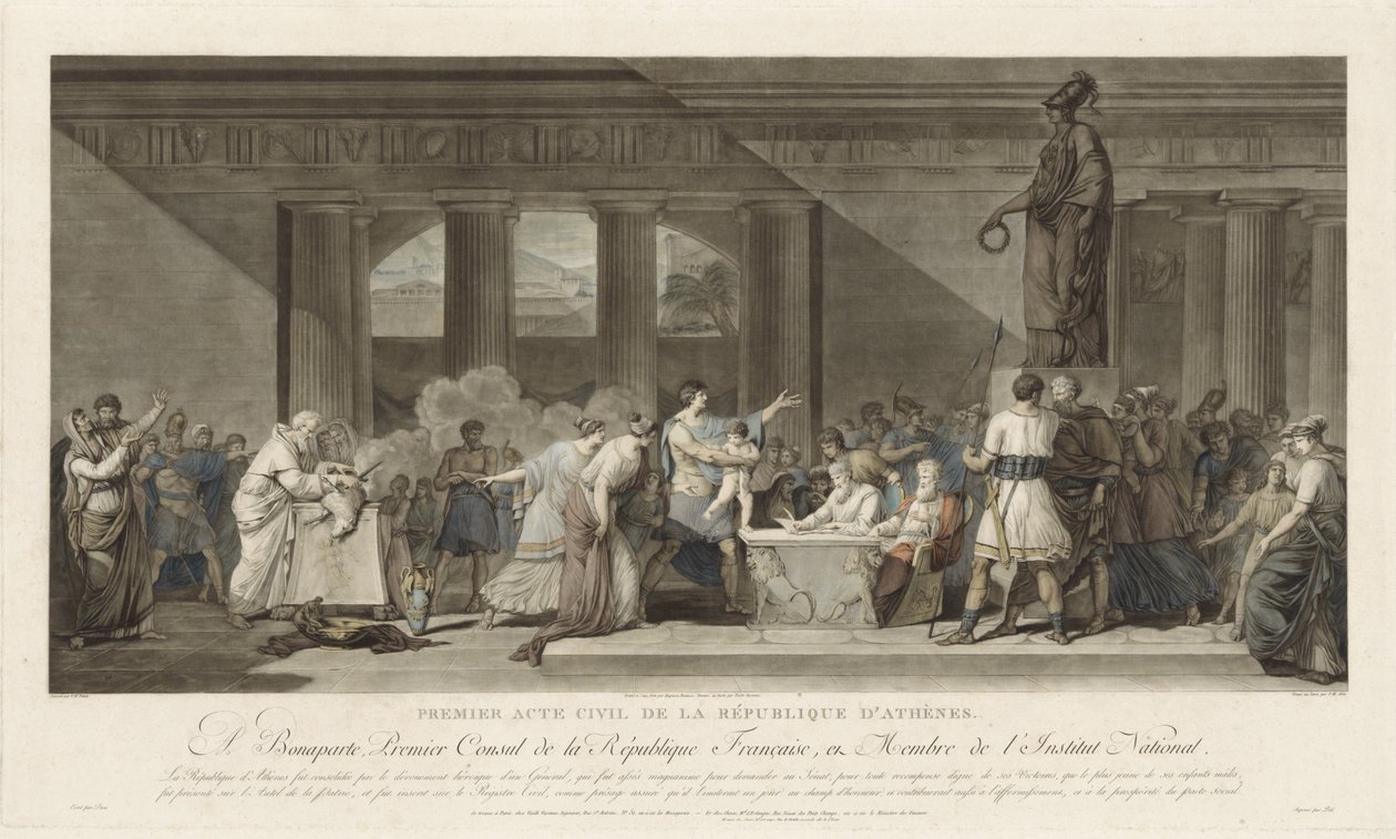 Commander Registers His Young Son at the Civil Registry of the Athenian Republic by Pierre Michel Alix