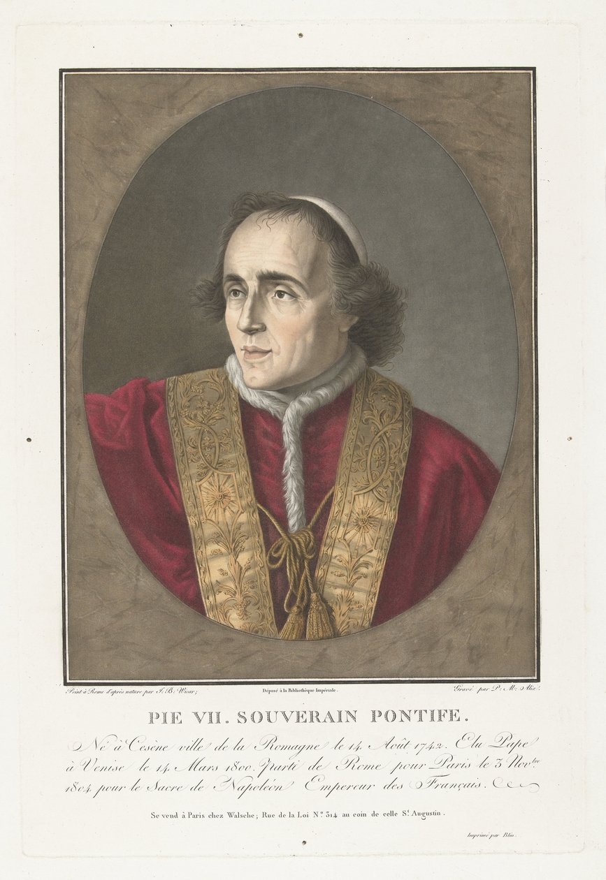 Portrait of Pope Pius VII by Pierre Michel Alix