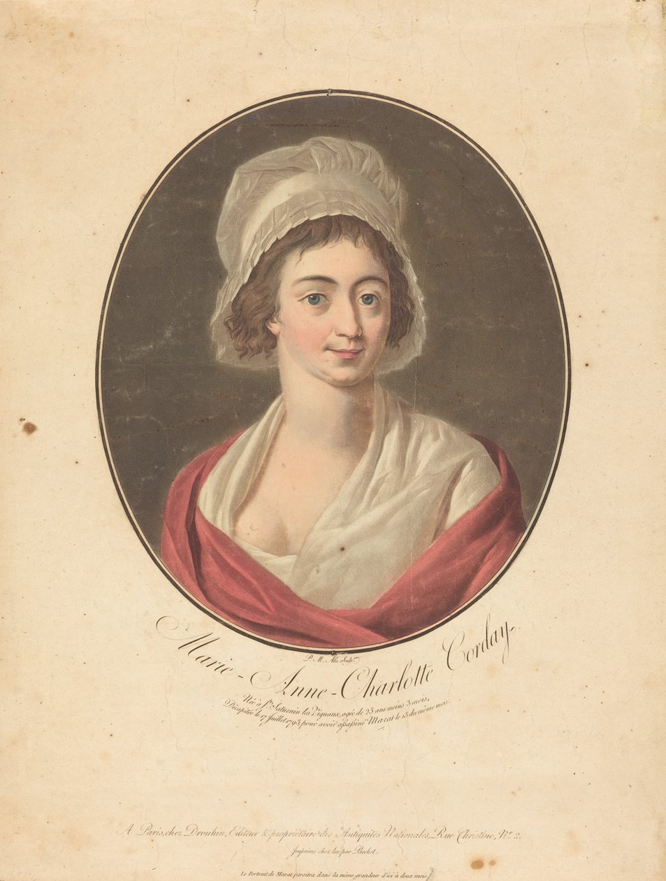 Charlotte Corday by Pierre Michel Alix after Jean François Garnerey