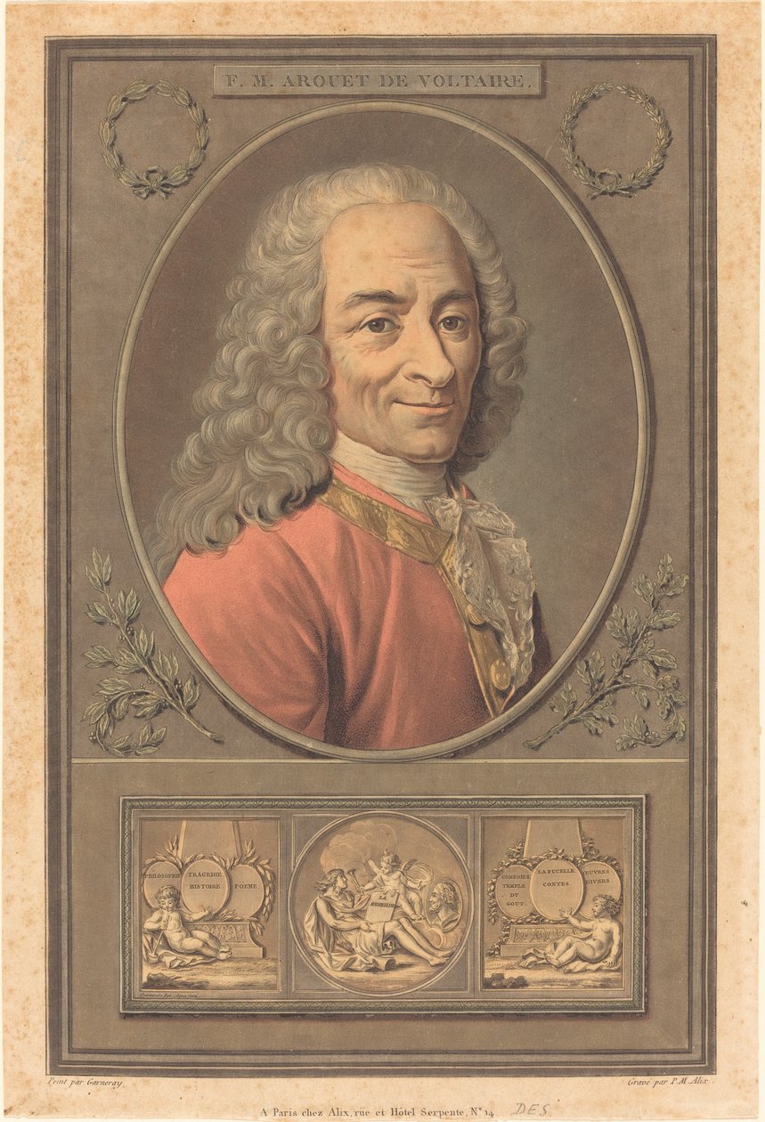 F.M. Arouet de Voltaire by Pierre Michel Alix after Jean François Garnerey
