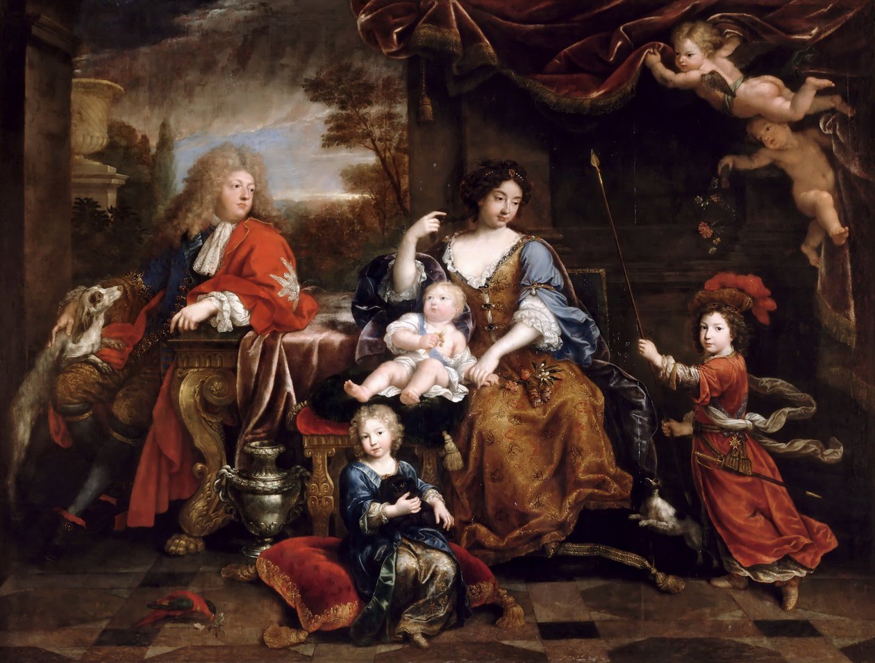 Louis of France, Grand Dauphin 1661-1711, with His Family by Pierre Mignard