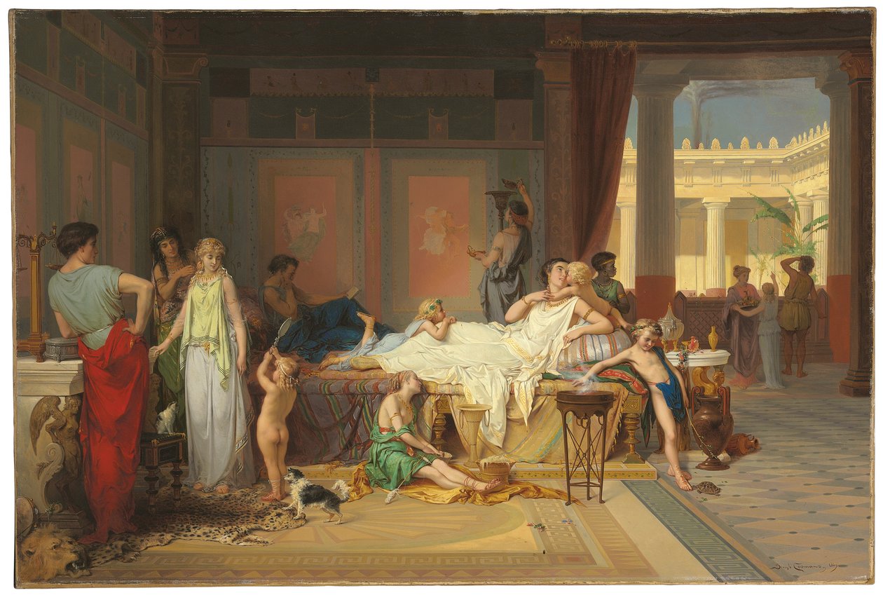 The Last Hour of Pompeii - The House of the Poet by Pierre Oliver Joseph Coomans