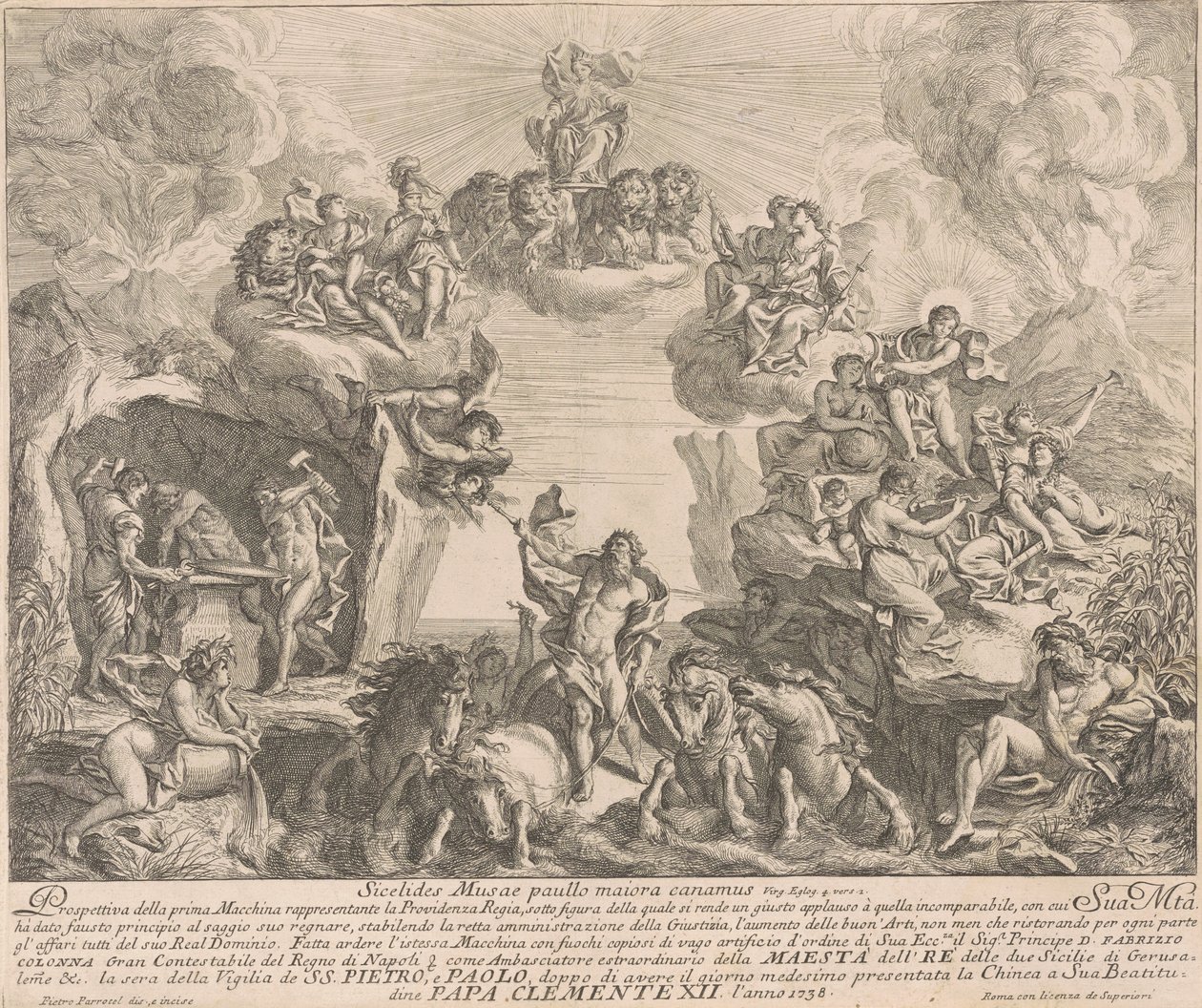 The Prima Macchina for the Chinea of 1738: Allegory of Regal Providence by Pierre Parrocel