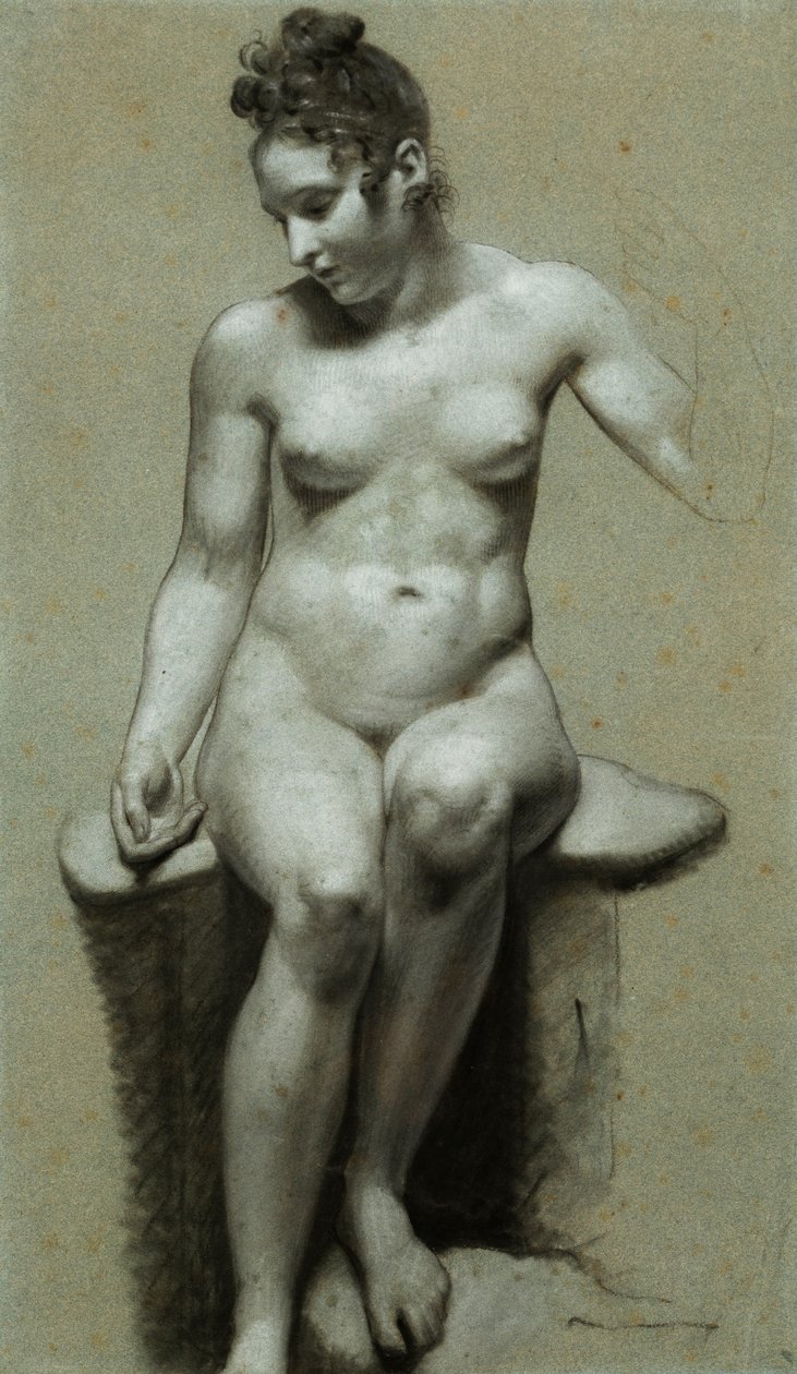 A Seated Female Nude by Pierre Paul Prudhon