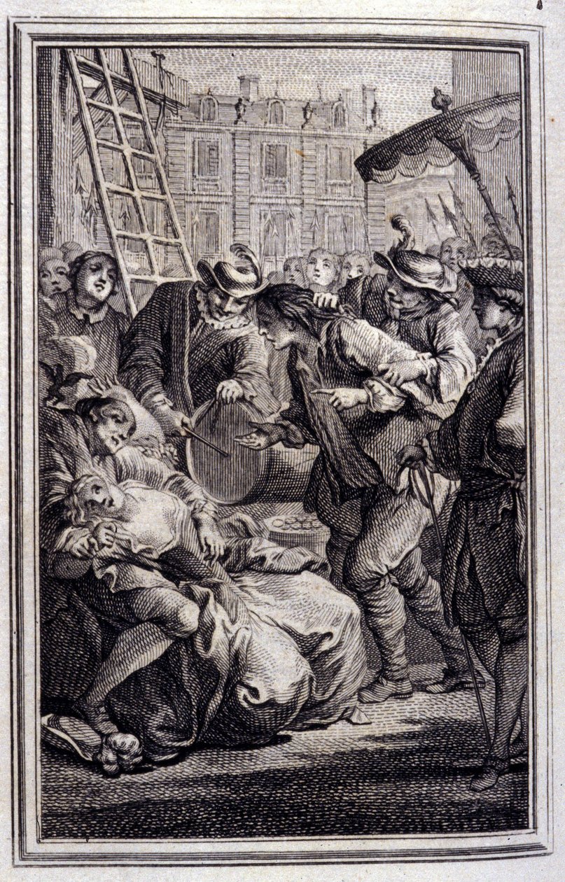 Belphegor - in “Tales et nouvelles en vers” by Jean La Fontaine. 1776. Illustration by P.P. Choffard by Pierre Philippe Choffard