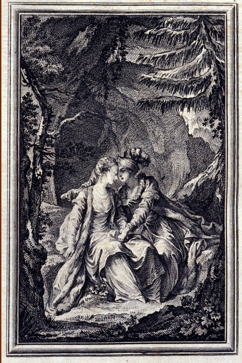 La fiancee du roi de Garbe - in “Tales et nouvelles en vers” by Jean La Fontaine. 1776. Illustration by P.P. Choffard by Pierre Philippe Choffard