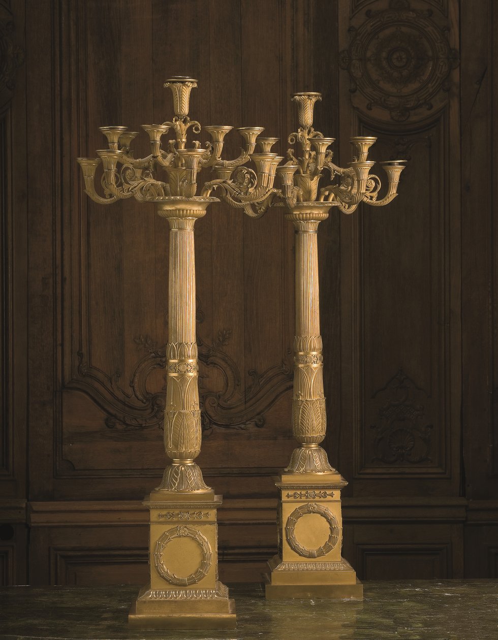 A Pair of Empire Ormolu Twelve-Branch Candelabra, Early 19th Century by Pierre Philippe Thomire