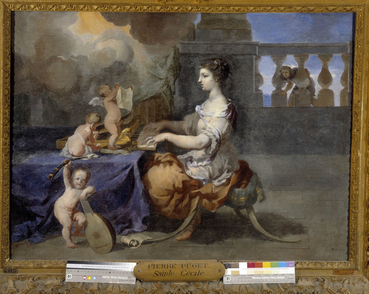 Saint Cecile Playing Harpsichord to Convert Her Husband to Catholicism by Pierre Puget