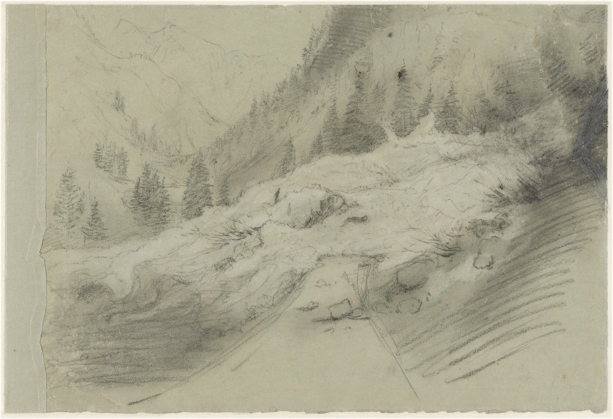 Avalanche in an Alpine Landscape by Pierre Puvis de Chavannes