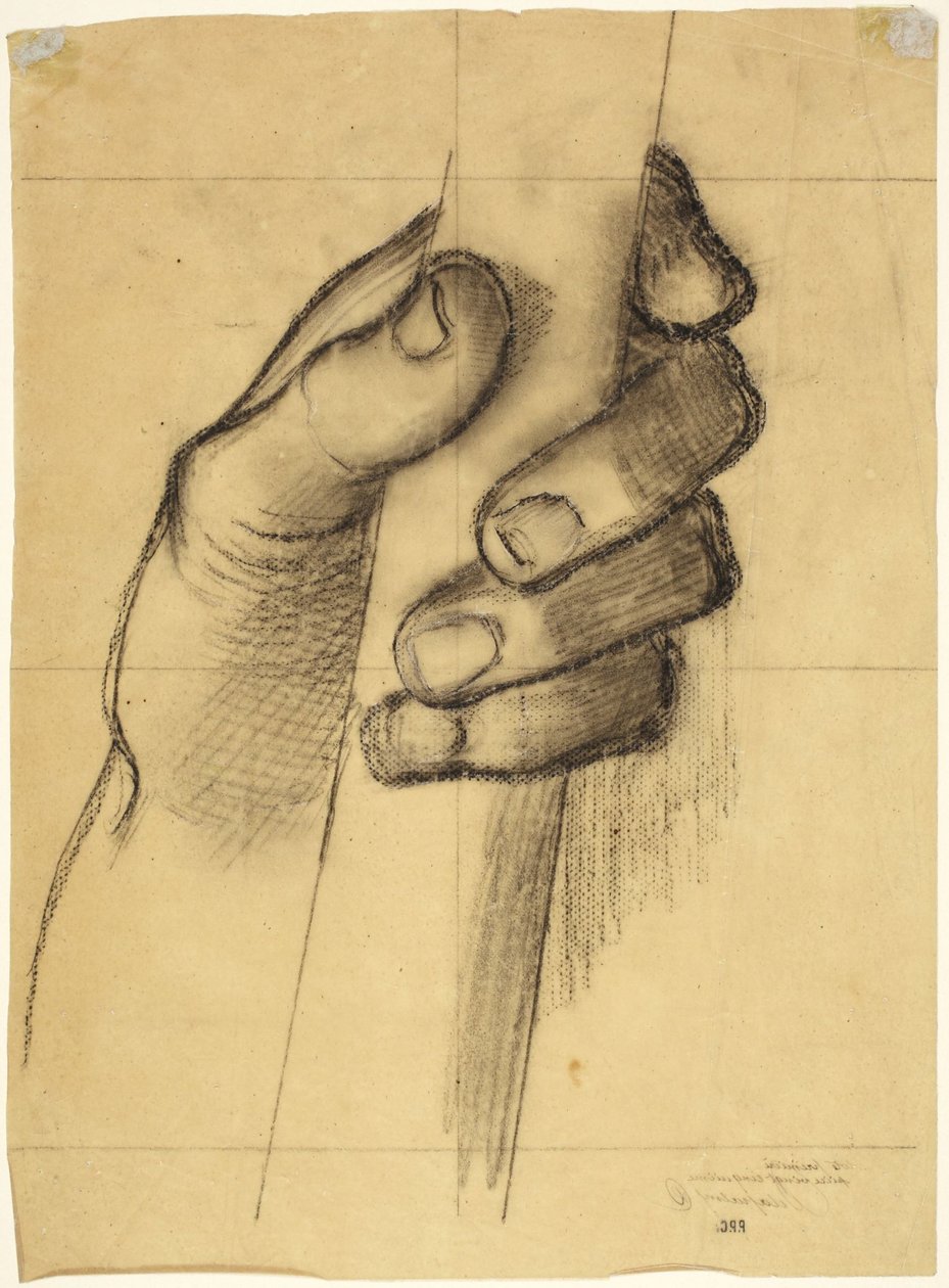 Cartoon of a Hand Holding a Pole by Pierre Puvis de Chavannes