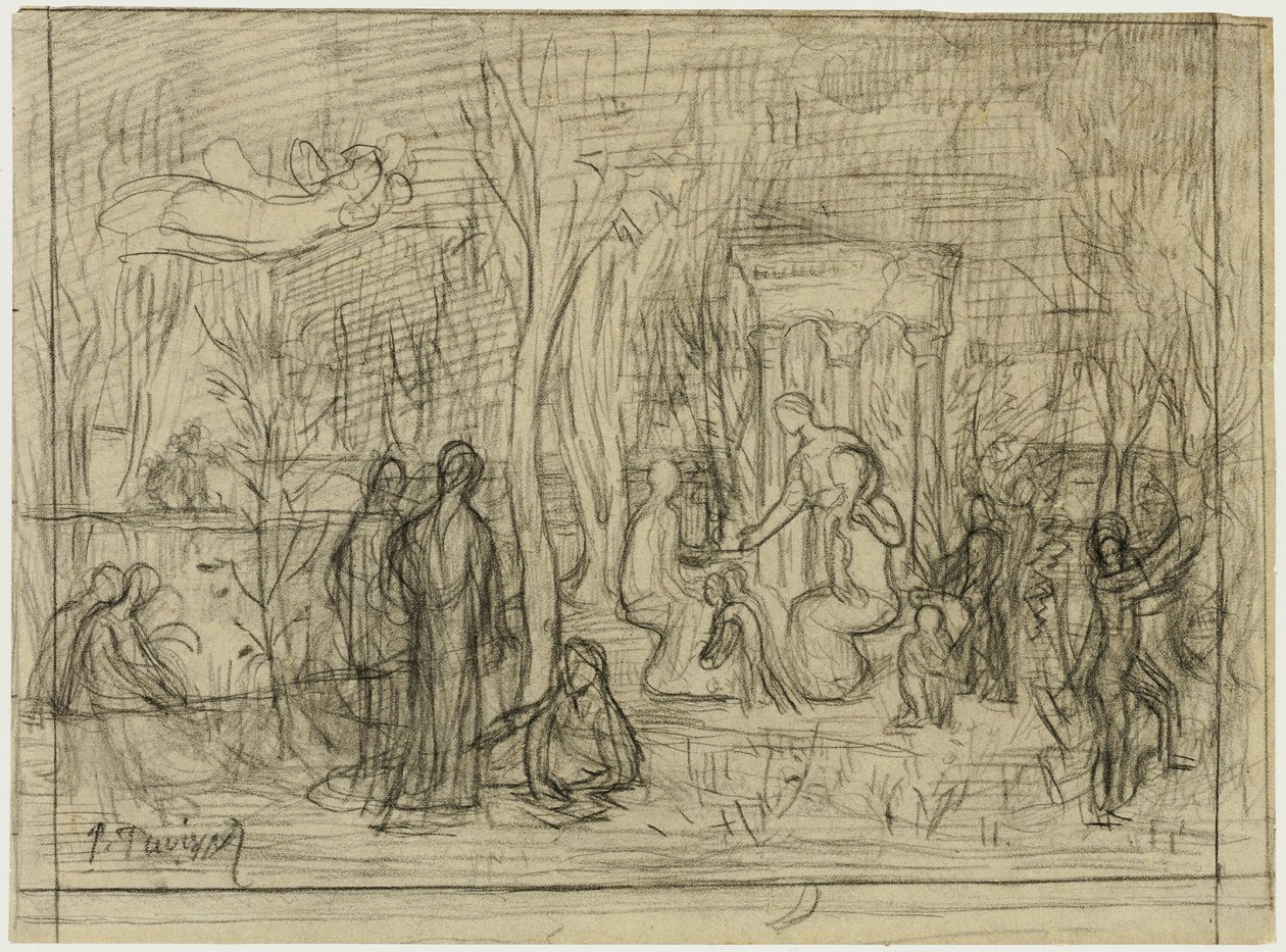 Compositional Study for The Sacred Grove, Beloved of the Arts and the Muses by Pierre Puvis de Chavannes