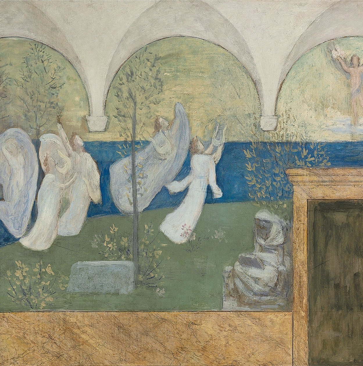 (Detail) from a Preparatory Painting for Les Muses Inspiratrices Acclament le Génie, Messager de Lumière by Pierre Puvis de Chavannes