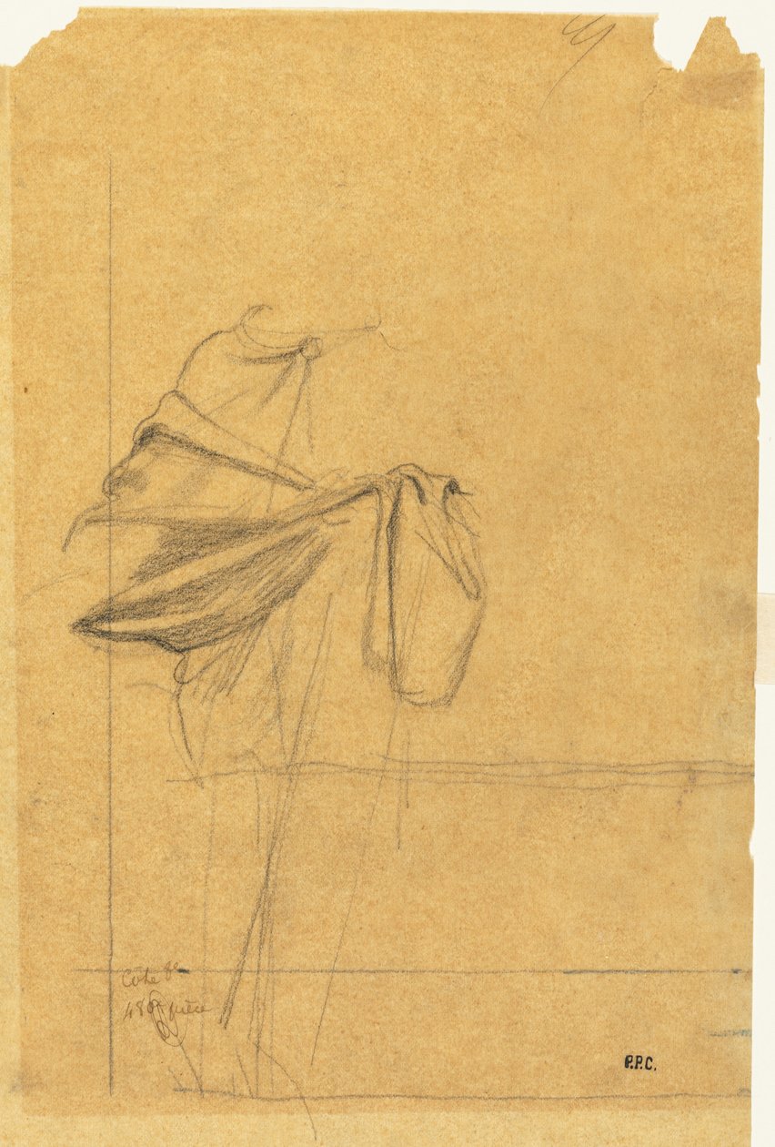 Drapery Study, Second Half 1800s by Pierre Puvis de Chavannes