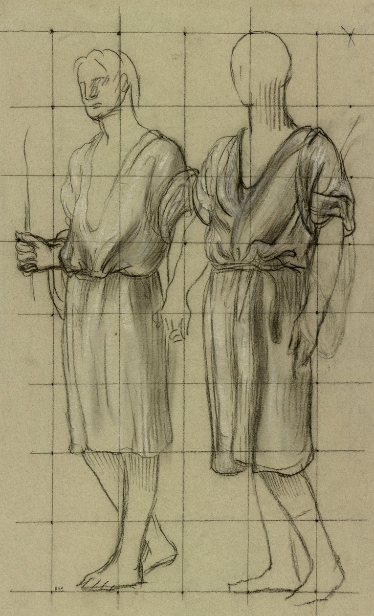 Study of Two Standing Figures by Pierre Puvis de Chavannes