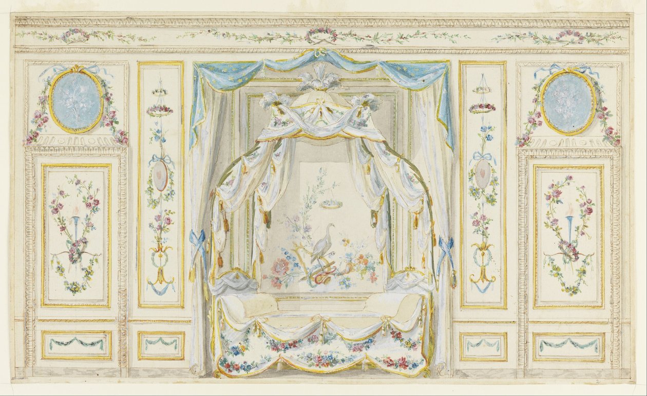 Wall Elevation of a Bedroom Alcove by Pierre Ranson
