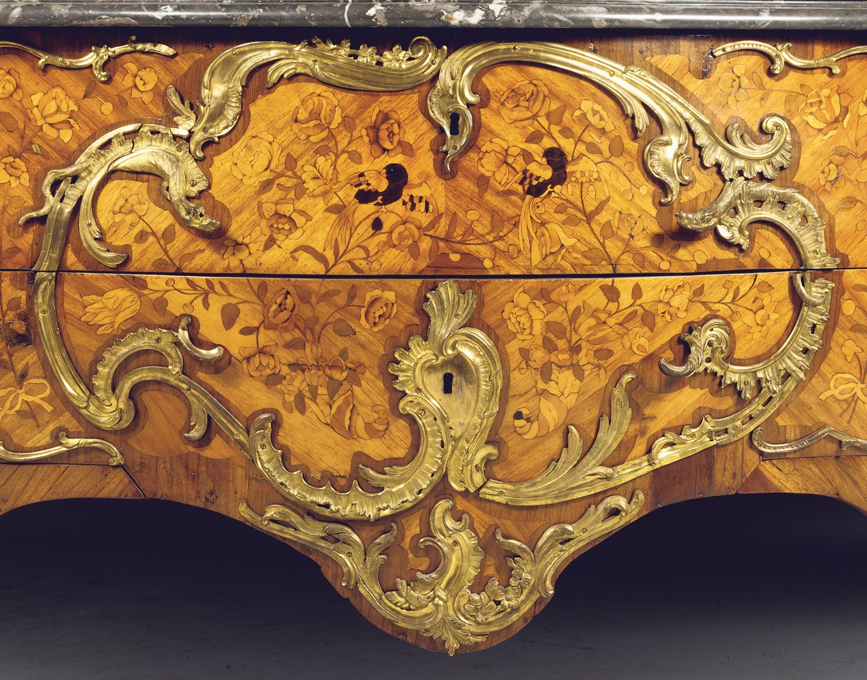 Detail of a Louis XV commode, retailed by Adrien Delorme by Pierre Roussel