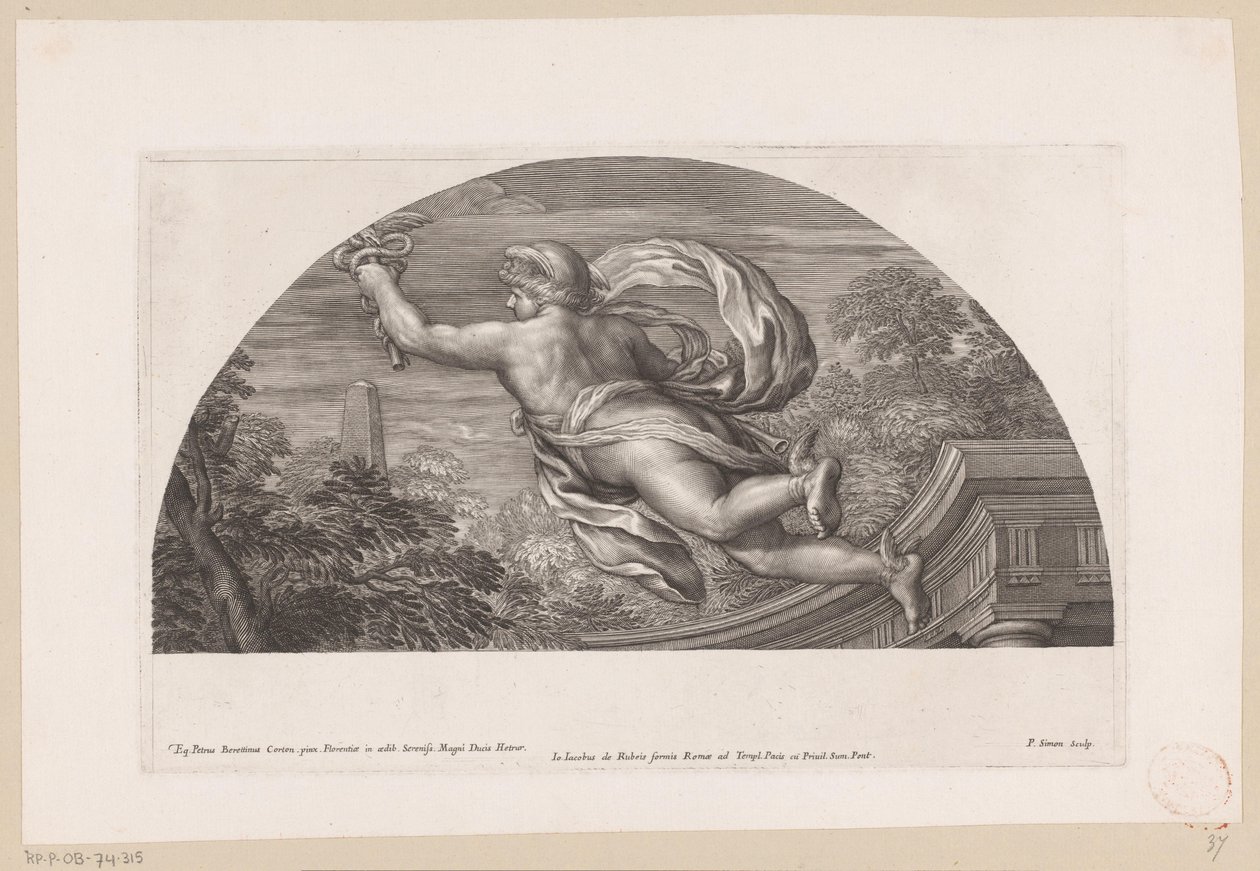 Flying Mercury, Seen from the Back (Depictions of Heroic Deeds) by Pierre Simon (I)