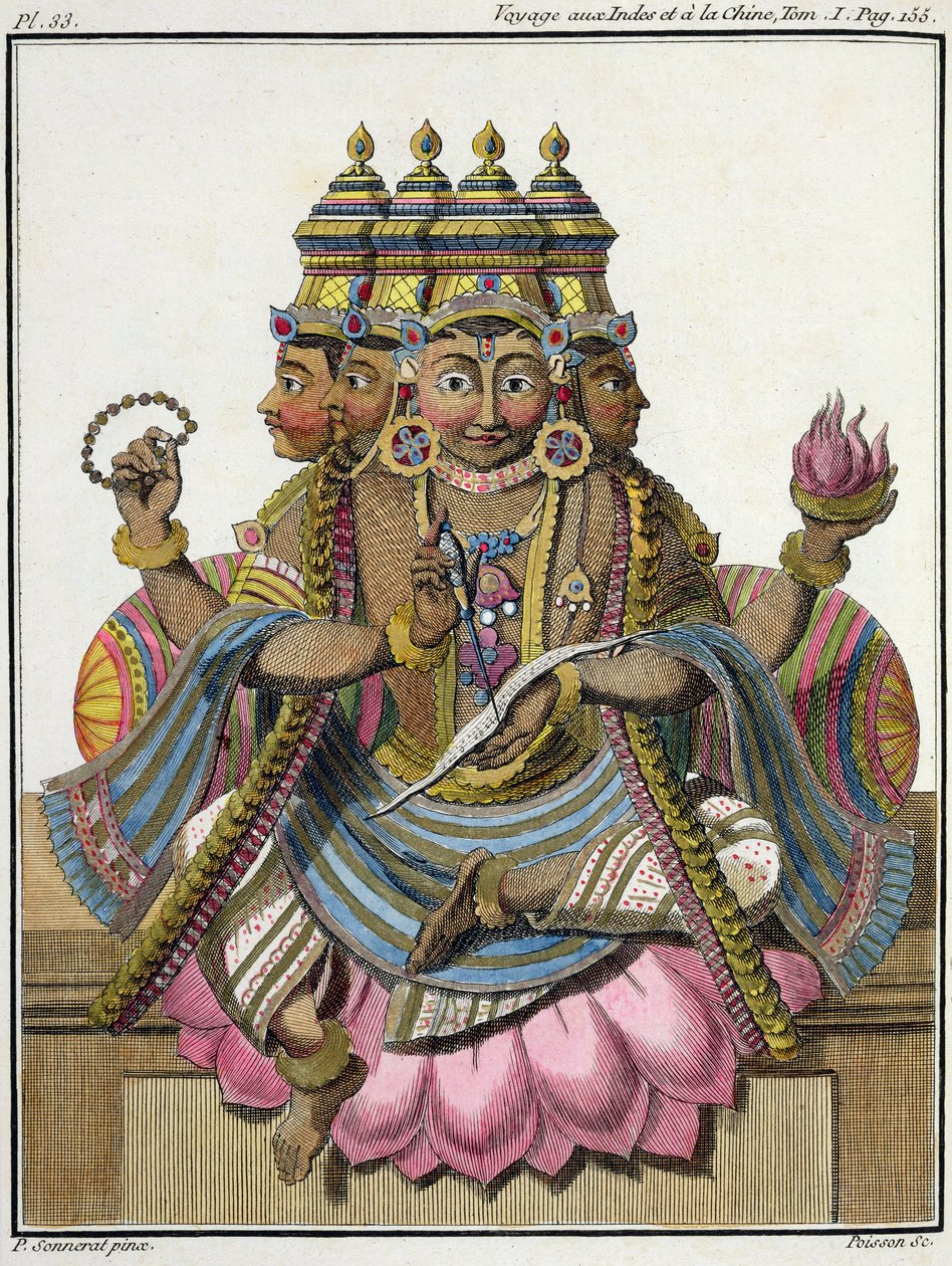 Brahma, Hindu god of creation, from 'Voyage aux Indes et a la