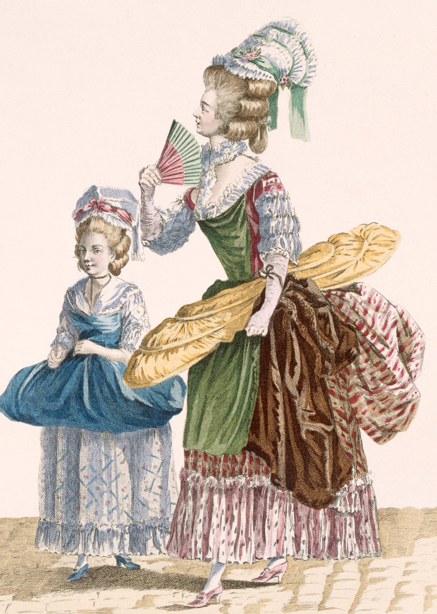 Dressmaker and her assistant carrying tools of trade, engraved by Dupin, plate no.25 from 