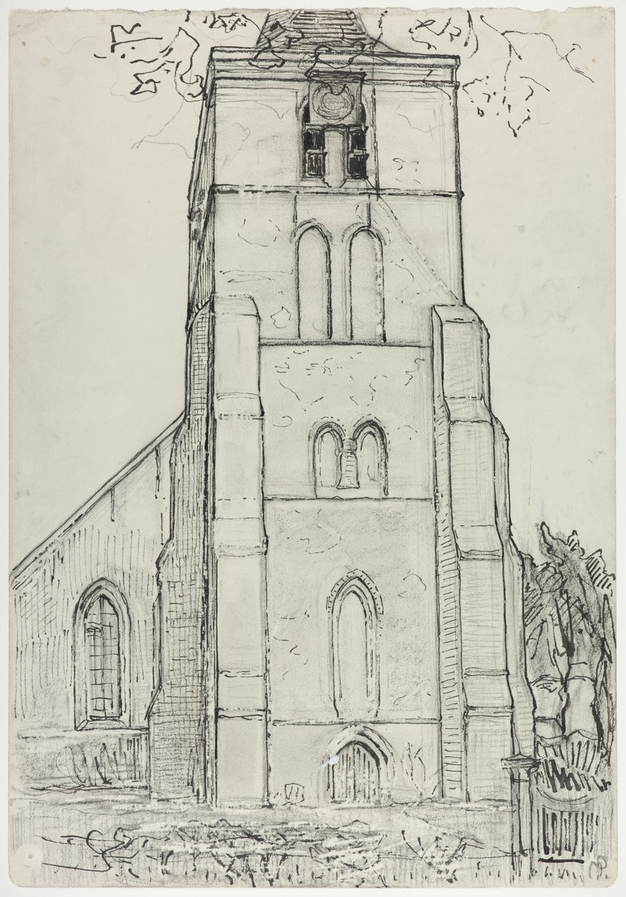 Church Tower at Domburg, late 1910-early 1911 by Piet Mondrian