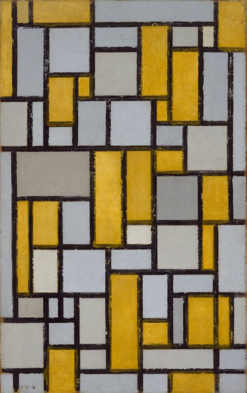 Composition with Grid 1, 1918 by Piet Mondrian