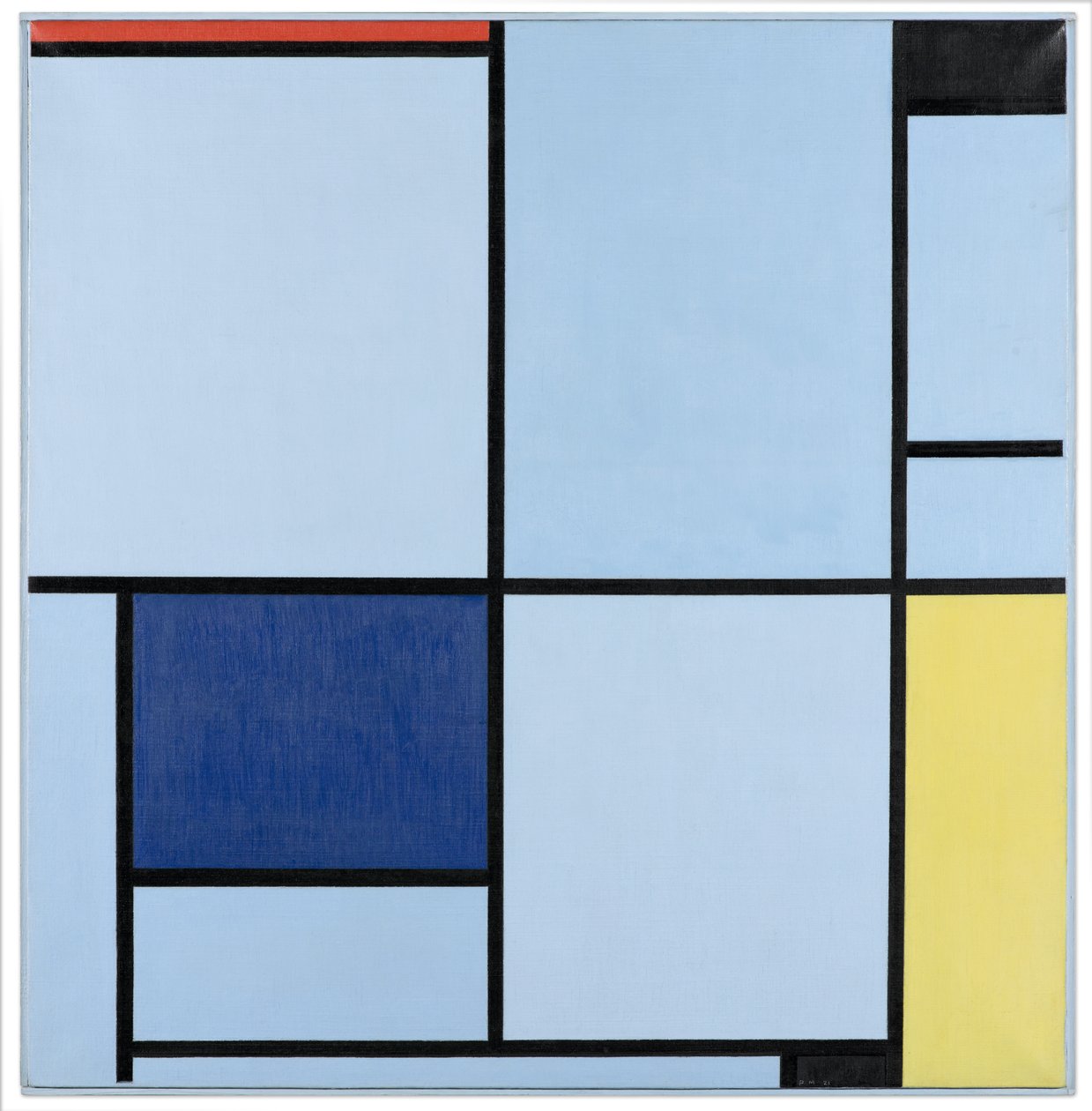 Tableau 1, with Red, Black, Blue and Yellow, 1921 by Piet Mondrian