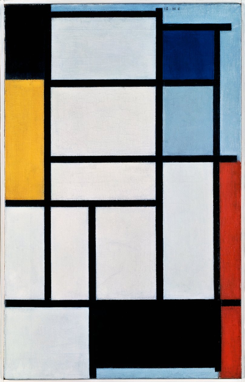 Composition with red, black, yellow, blue and grey by Piet Mondrian