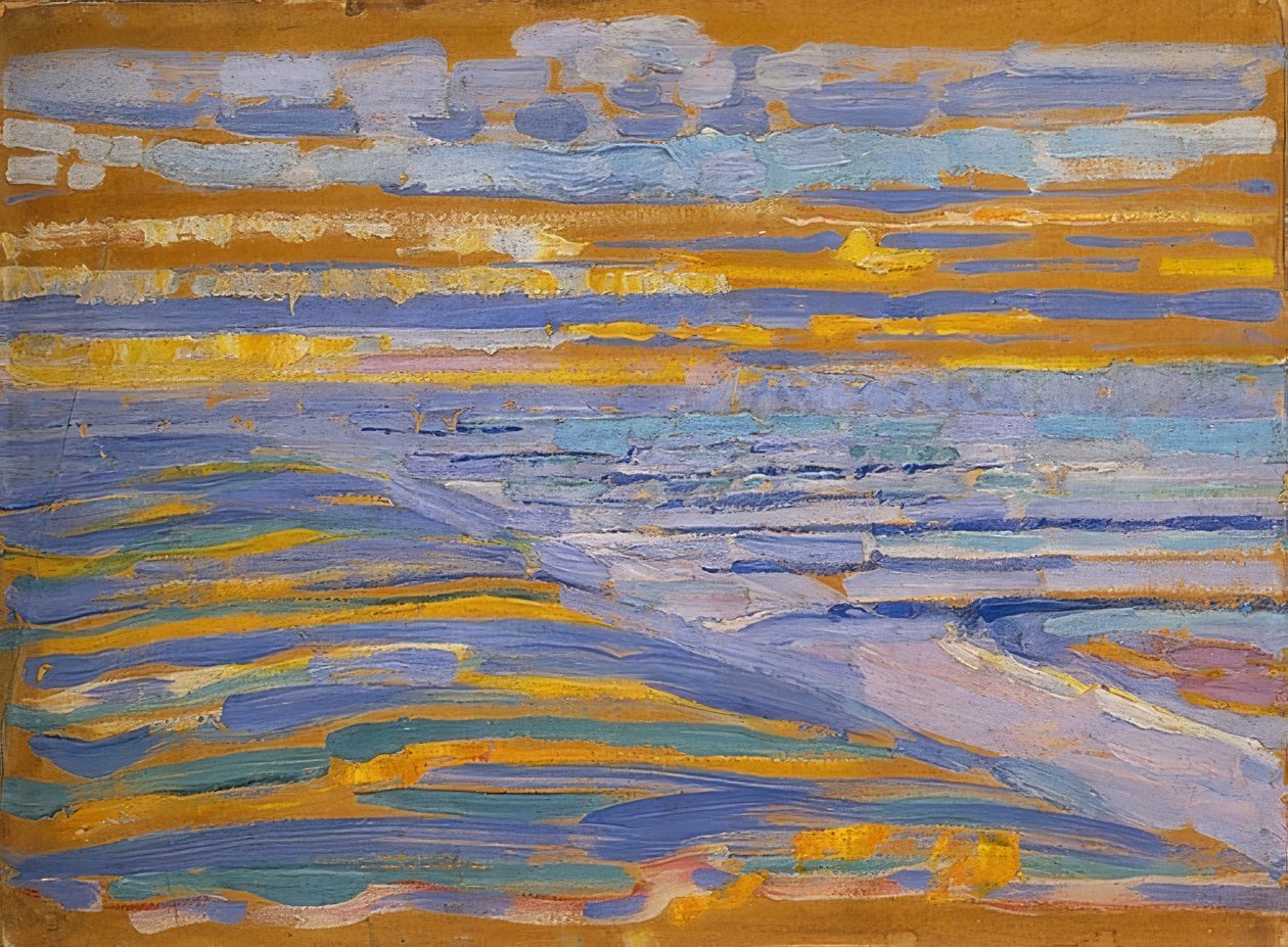 Dunes with Beach and Pier, Domburg. 1909 by Piet Mondrian