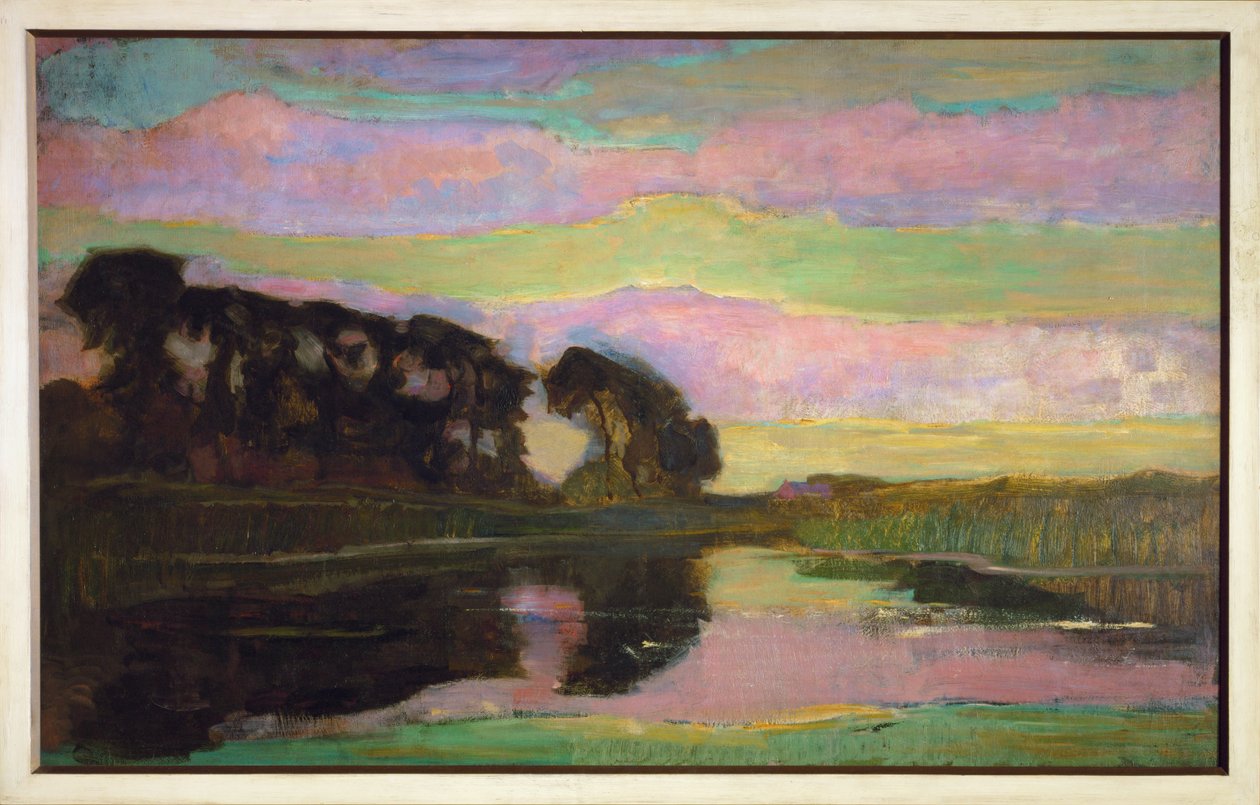 Landscape with Row of Trees at Left by Piet Mondrian