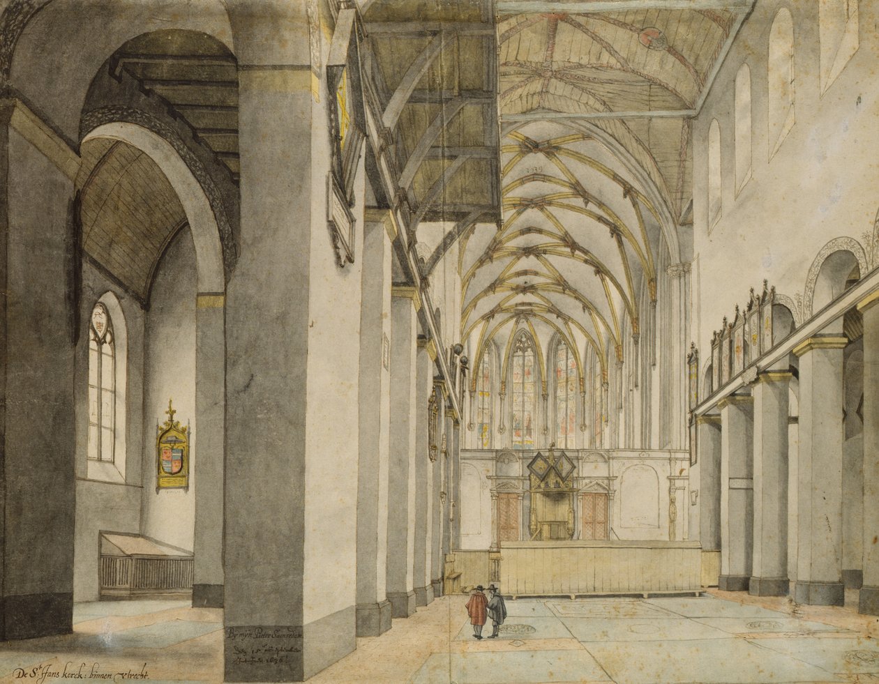 Interior view, towards the east, of Johanneskirche, Utrecht, 15th September 1636 by Pieter Janszoon Saenredam