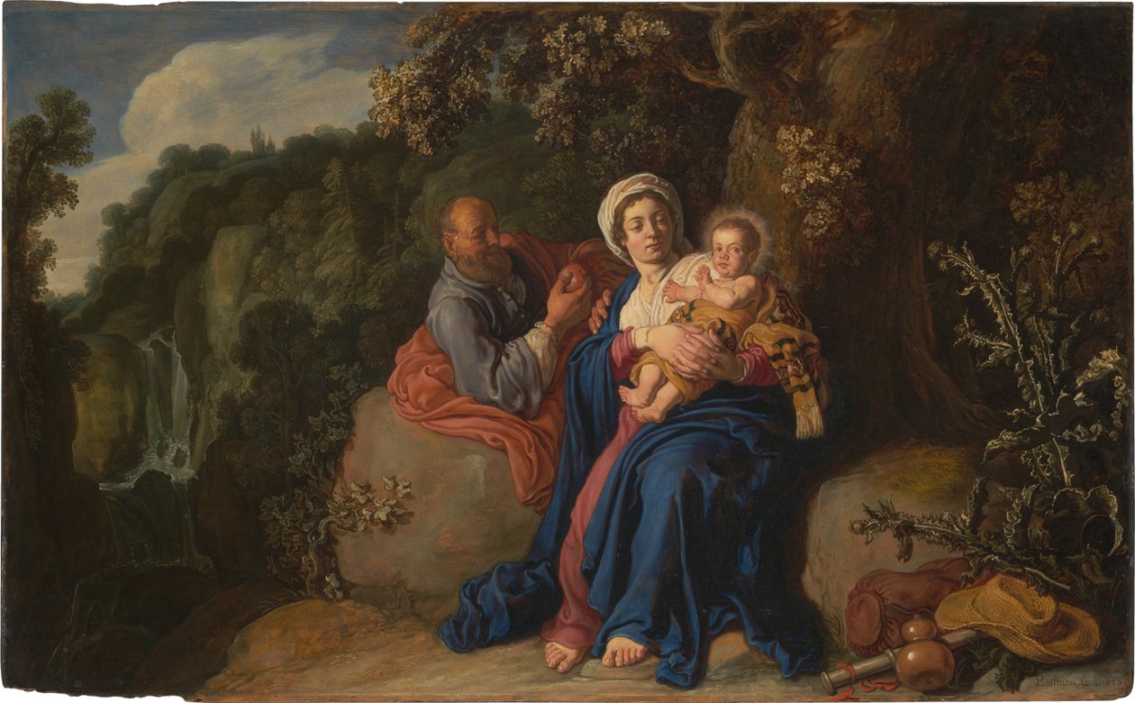 The Rest on The Flight into Egypt by Pieter Lastman