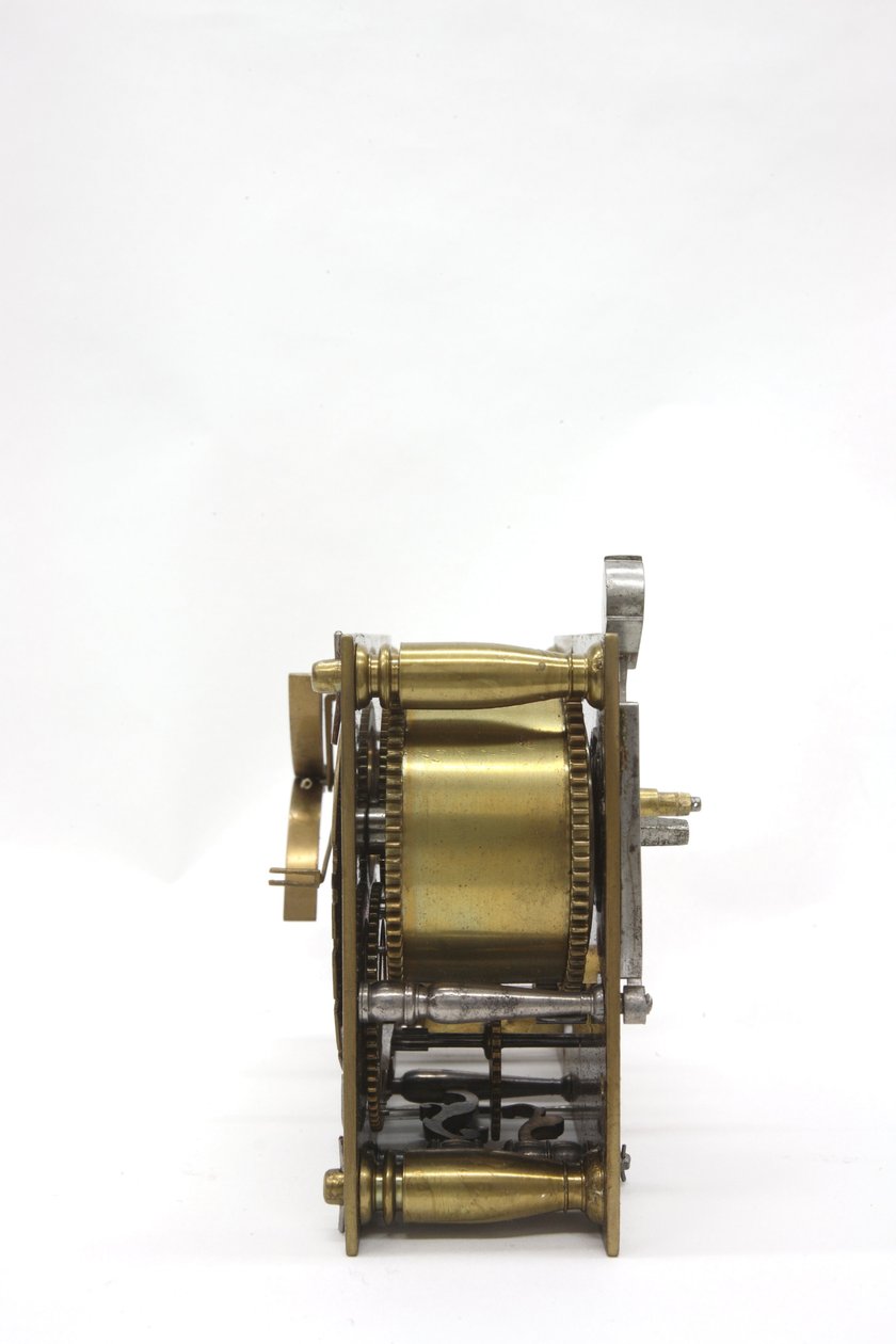 The movement, of a table clock, from underneath by Pieter Visbach