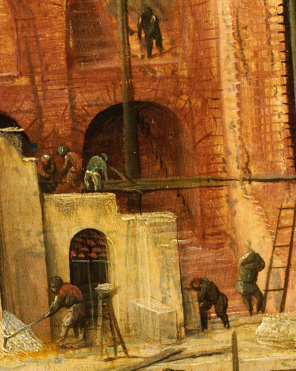 Construction detail from Tower of Babel, 1563 by Pieter Bruegel the Elder